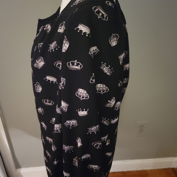 Thakoon Long Sleeve Crown Print Popover Top Size XL - Picture 4 of 5
